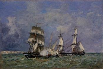 Eugene Boudin : The Capture of a Raider